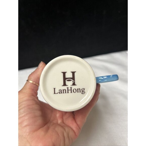 Guitar Handle Musical Note Coffee Cup Mug LanHong Blue - Picture 4 of 7